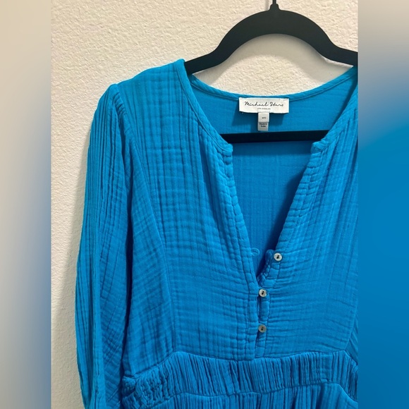 NWT Michael Stars Felicity Gauze Maxi Dress in Blue, Size XS - Picture 4 of 11